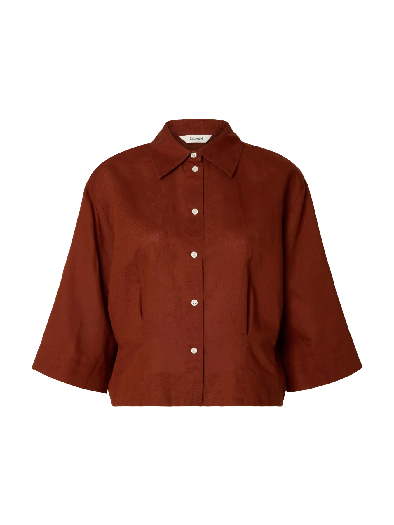 SLFCLEO cropped shirt CHERRY MAHOGANY