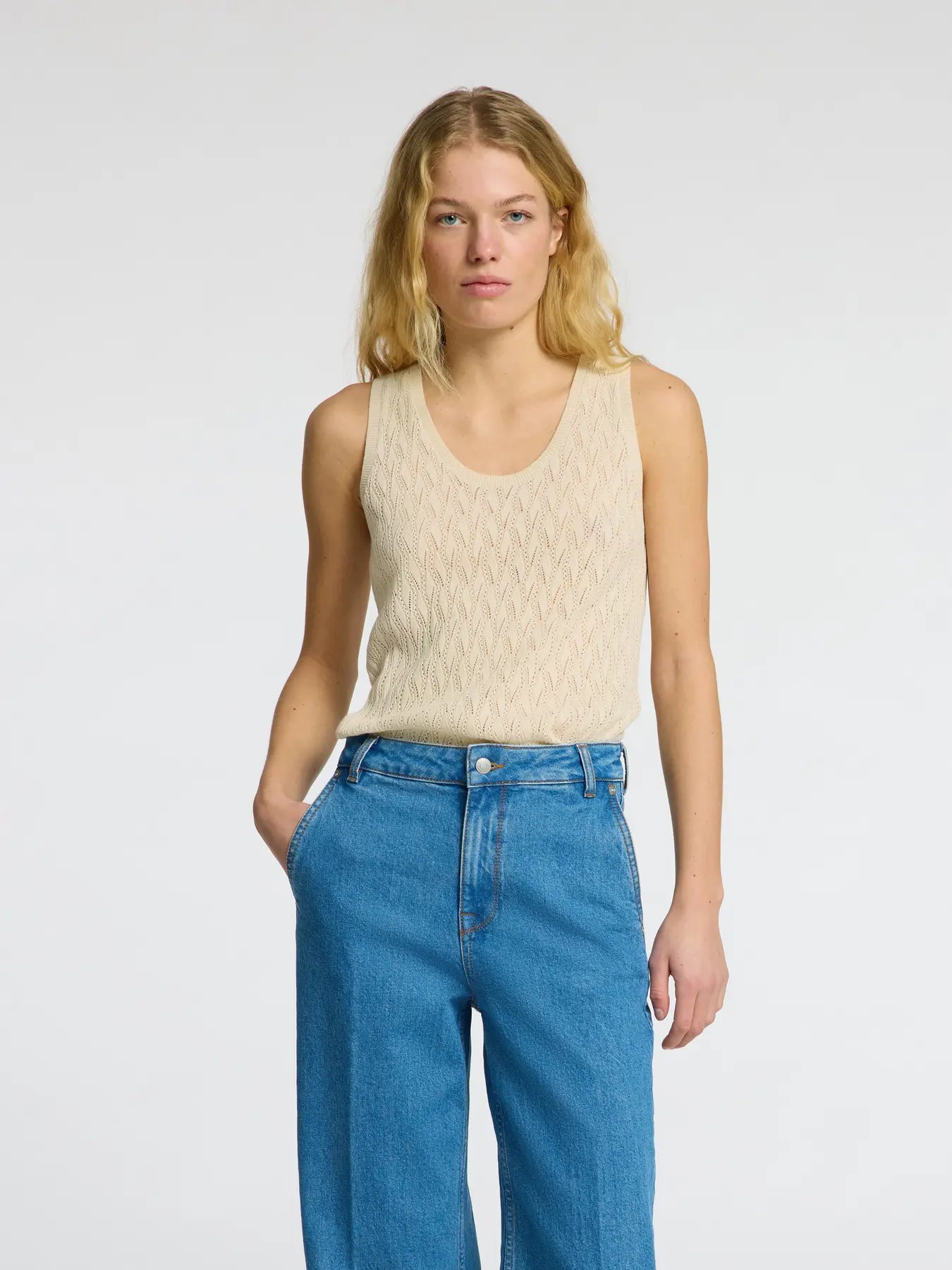 SLFAGNY SL Knit top U-neck Birch