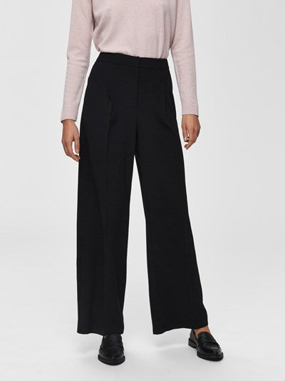 SLFTINNI MW Wide pants BLACK