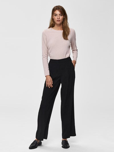 SLFTINNI MW Wide pants BLACK