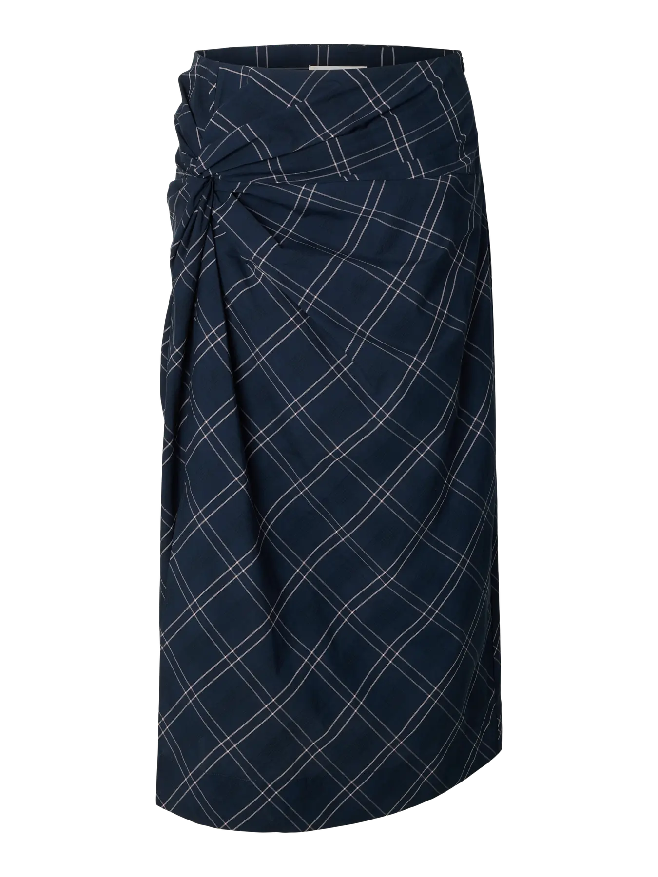 SLWDELIA MW twist detail midi skirt DARK SAPPHIRE