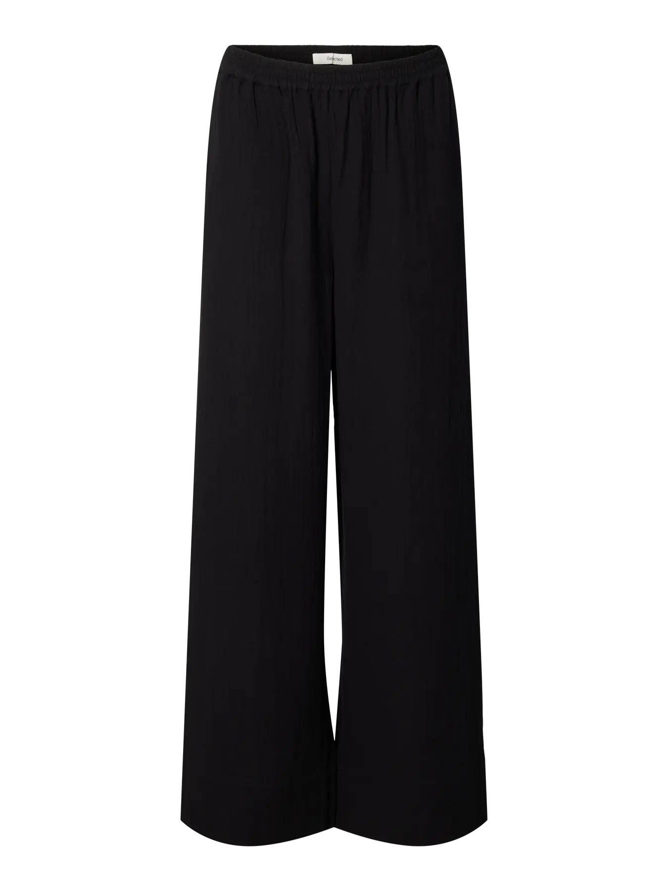 SLFANNIE HW wide pants BLACK