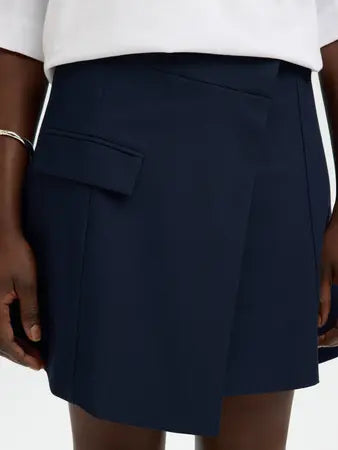 SLFTORA HW Short asymetric skirt DARK SAPPHIRE