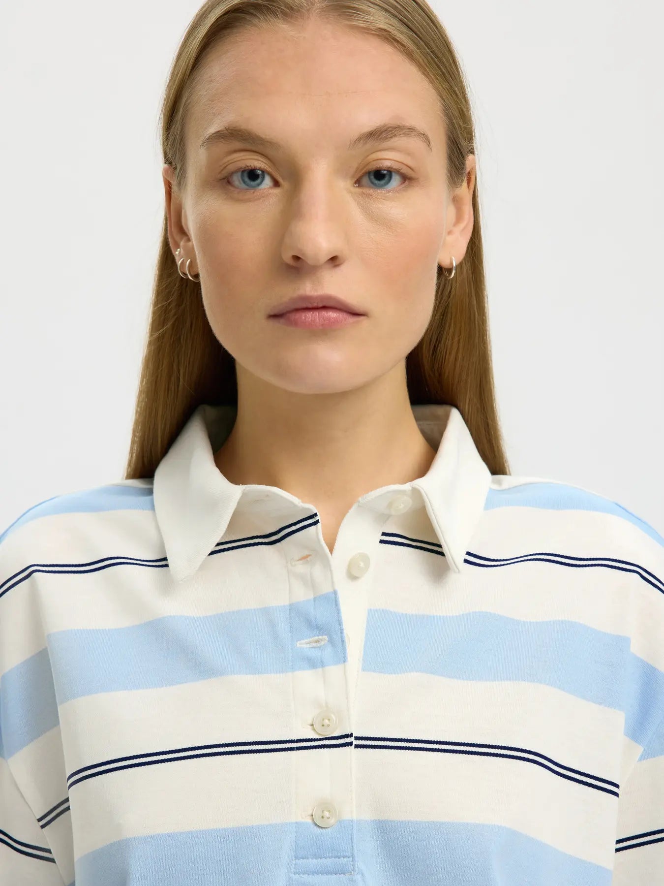 SLFRELAXED MELLIE 2/4 polo EGRET