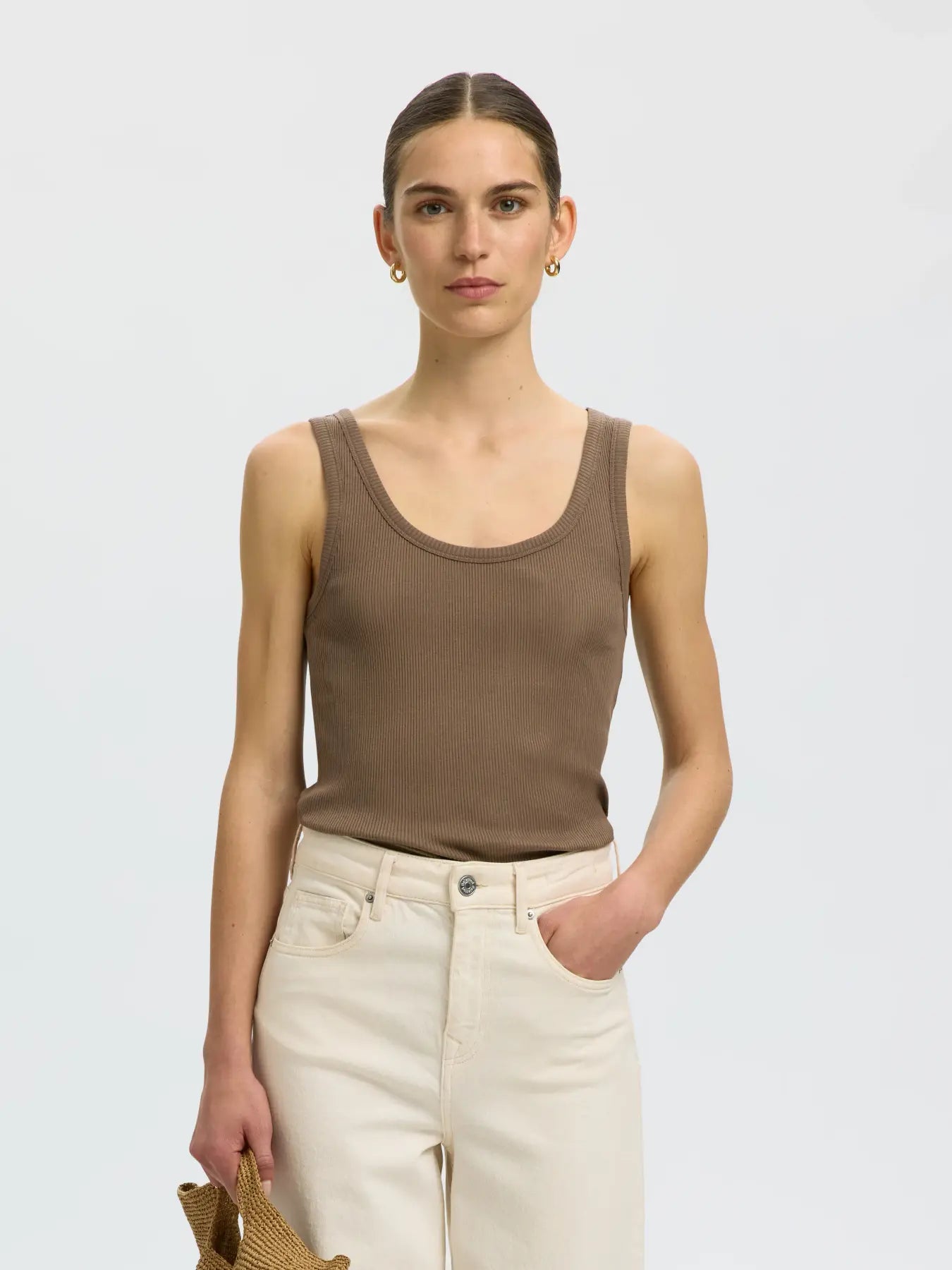 SLWANNA U-neck tank top CHOCOLATE CHIP