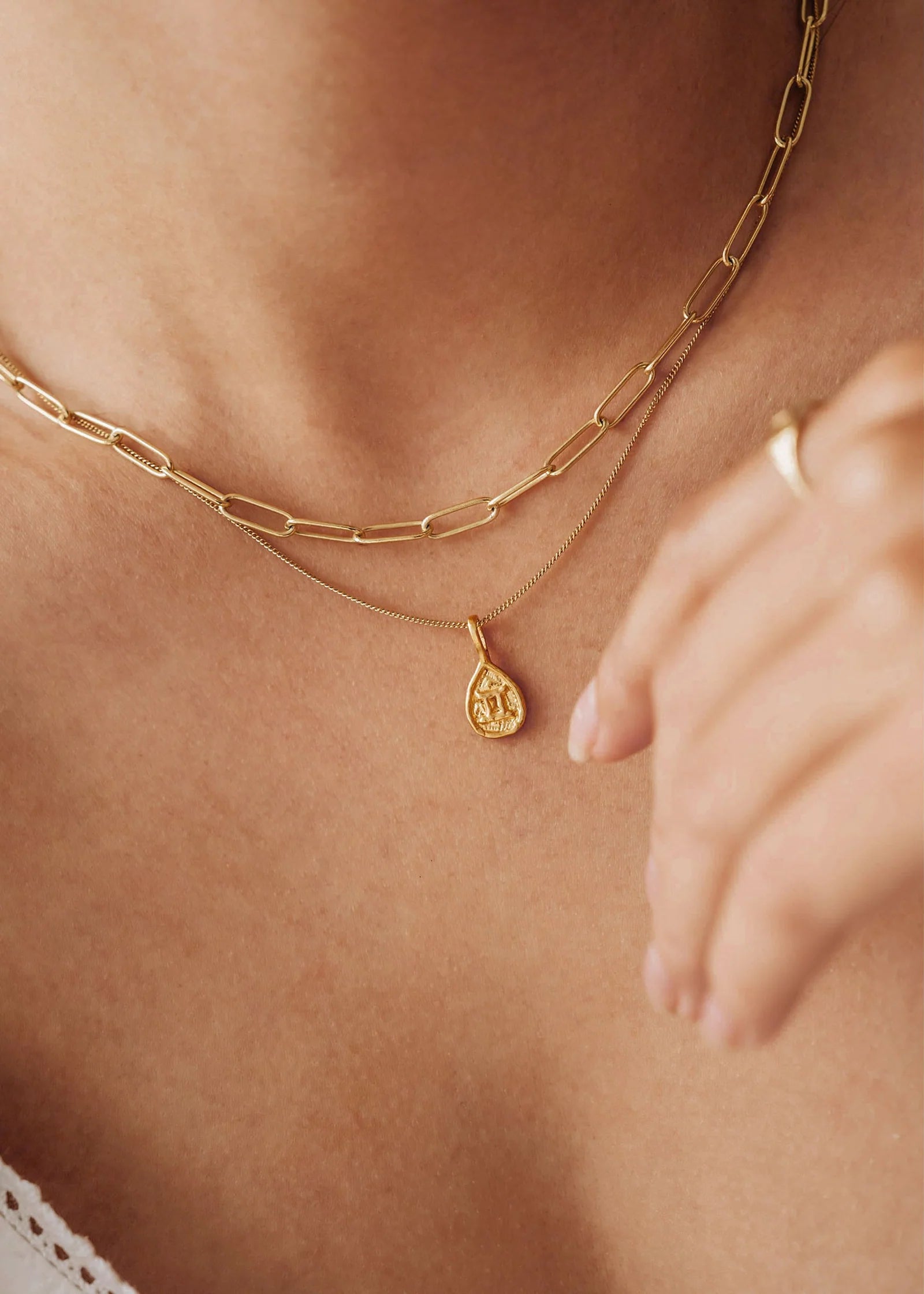 SQUARE chain necklace GP