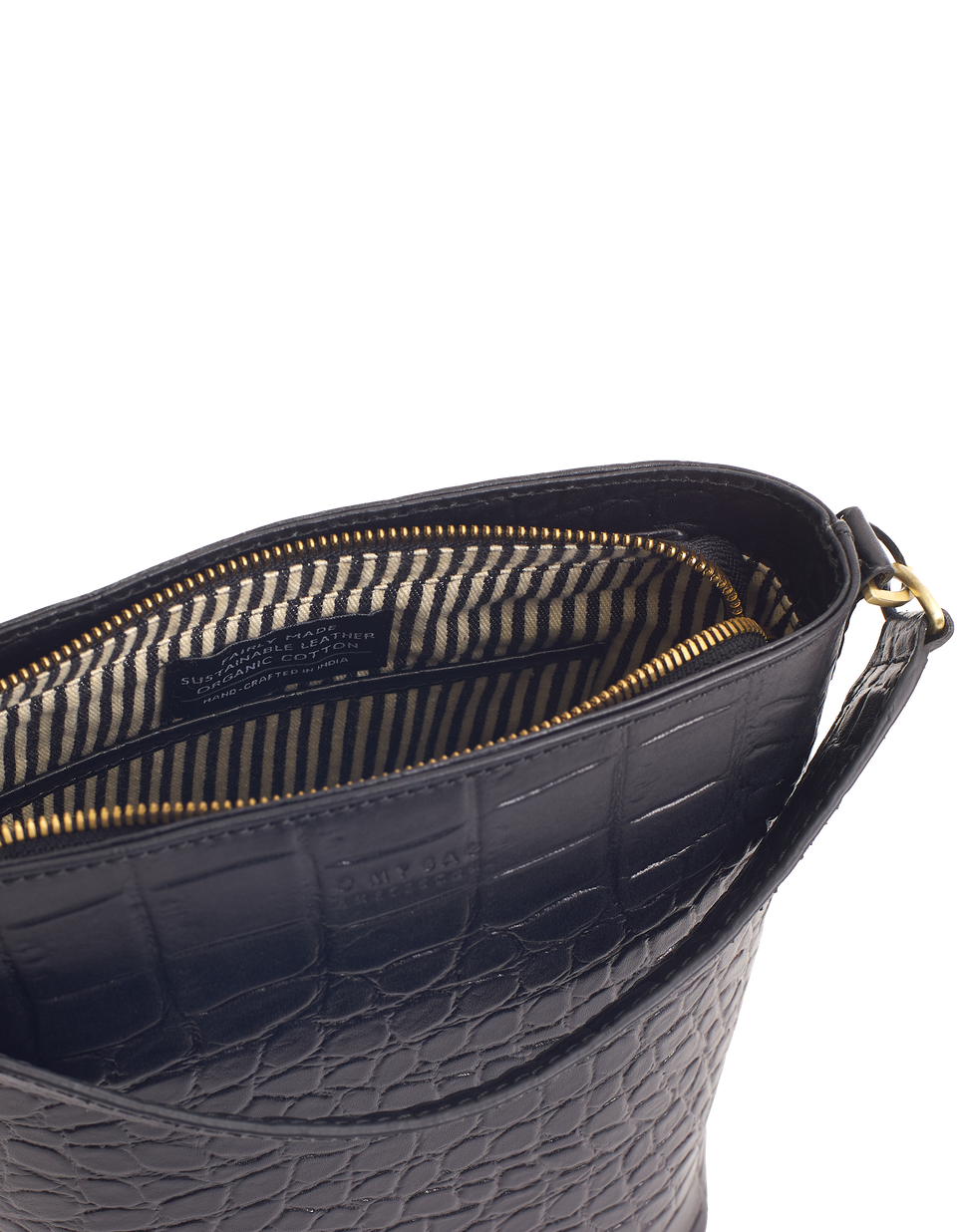 BOBBI bucket bag ⎜Black croco