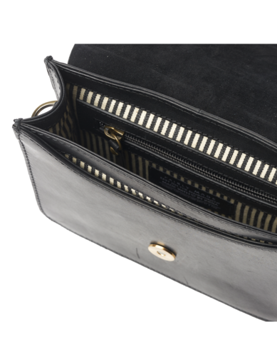 AUDREY | Black checkered classic leather