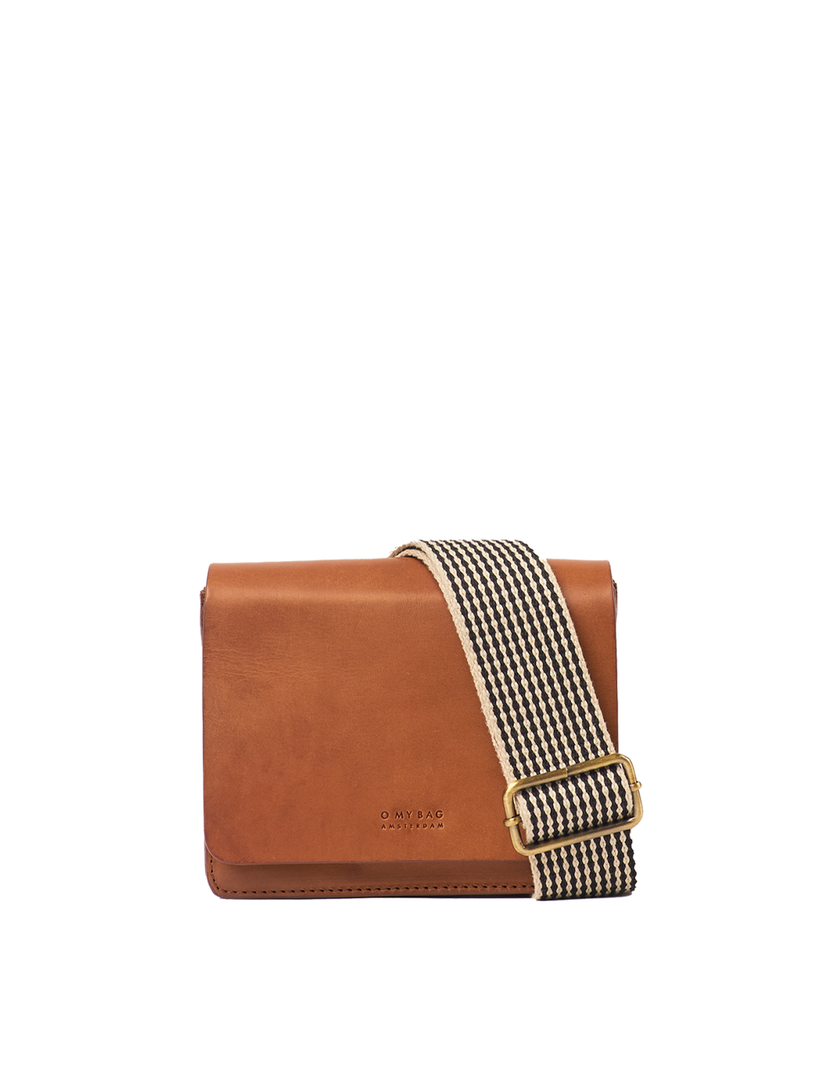 AUDREY mini⎜Camel checkered classic leater