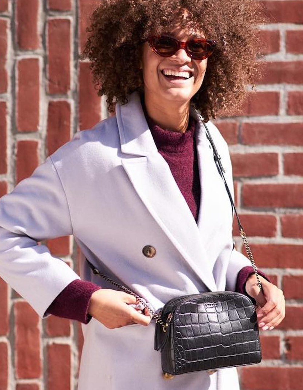 EMILY⎜Black classic croco leather