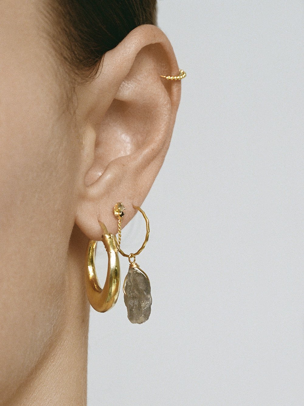 BOTH OF US chain earring⎜Silver