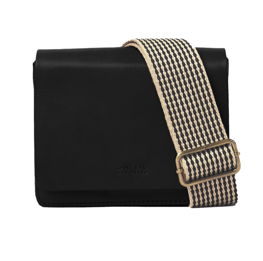 AUDREY mini⎜Black checkered classic leather