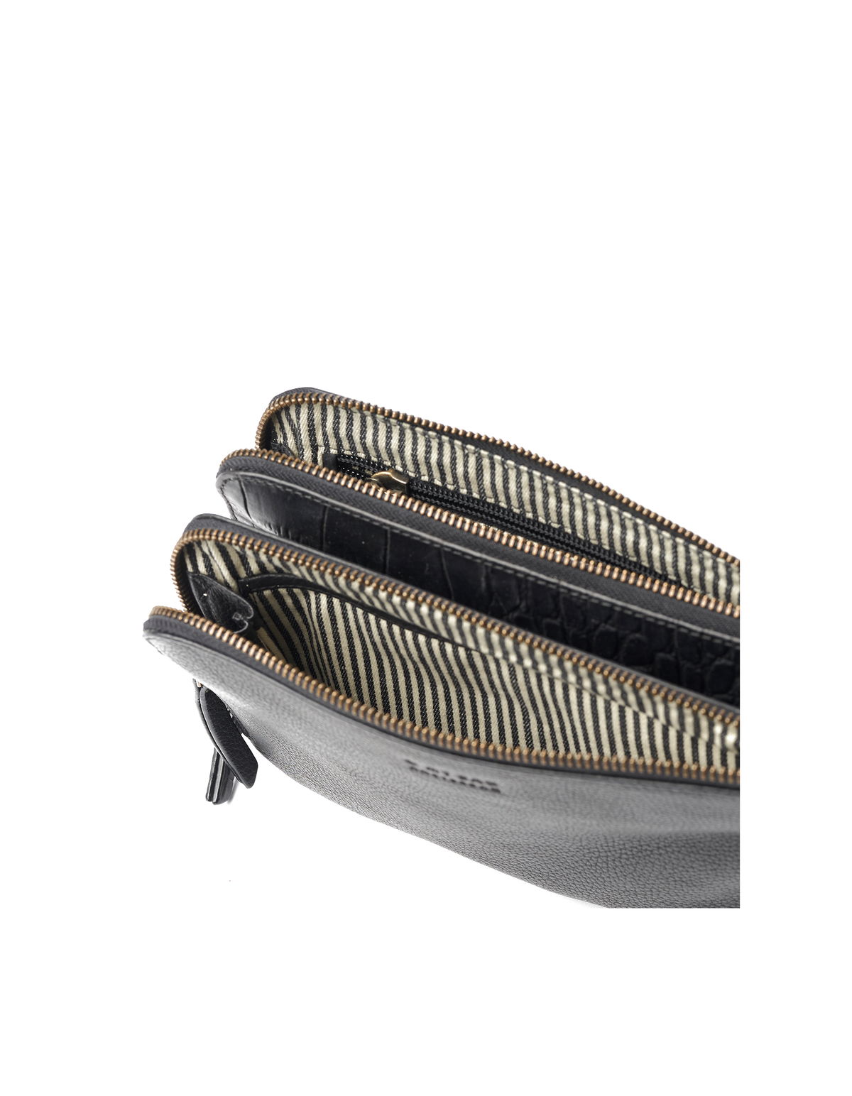 LOLA bag⎜Black soft grain & classic croco