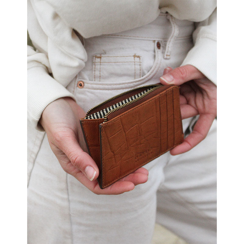 LOLA coin purse | Cognac croco leather