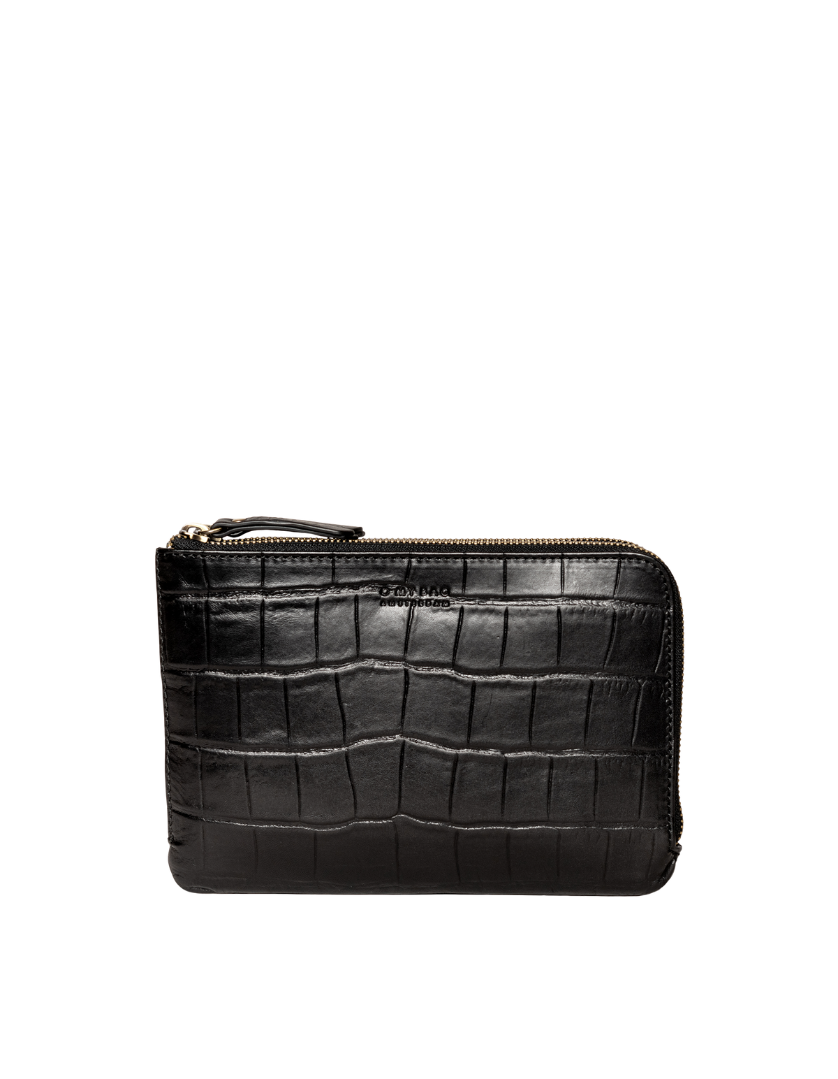 LOLA bag⎜Black soft grain & classic croco
