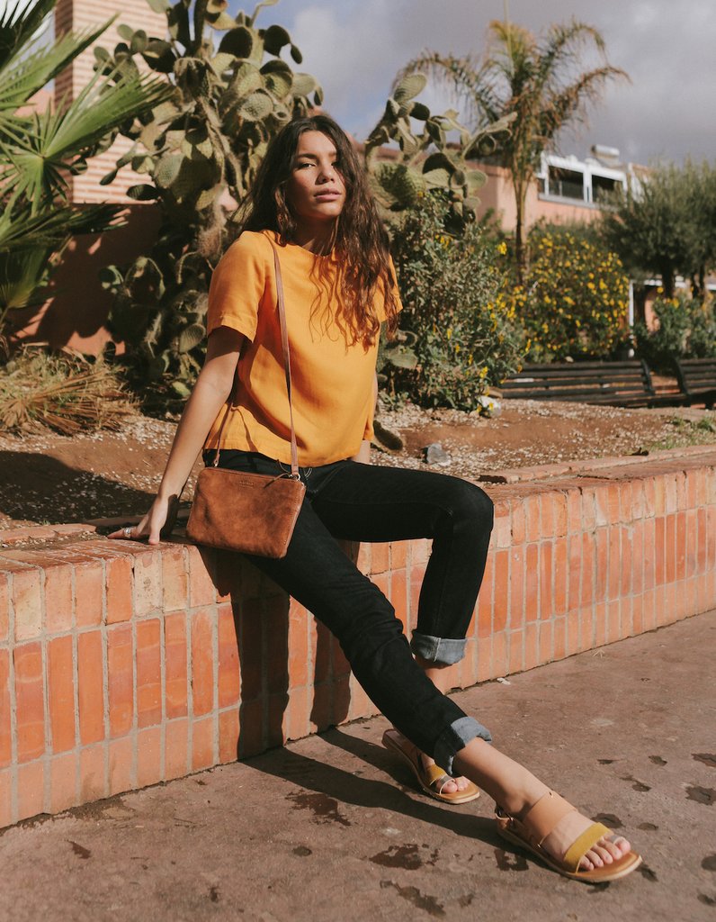 LOLA bag⎜Wild oak and suede leather