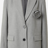 KAINOA Blazer with brooch Grey melange