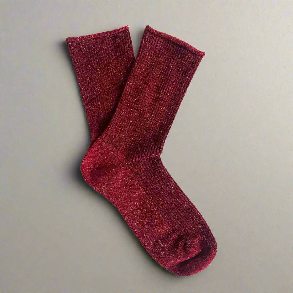 KLUE Glitter Lurex socks - Cherry