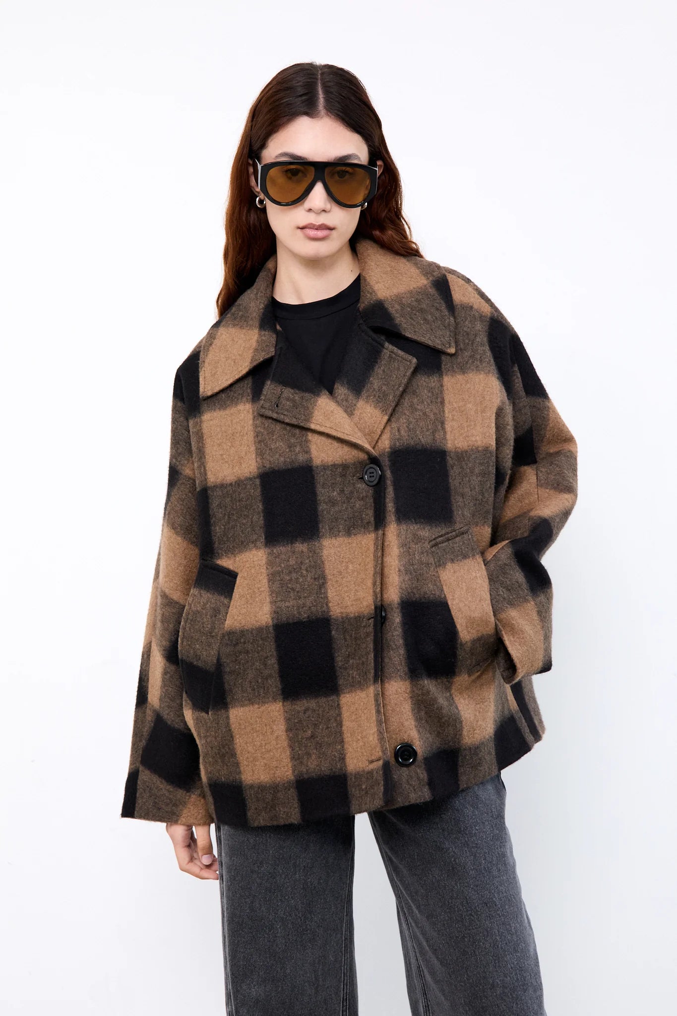 HAZEL Jacket - Camel/Black