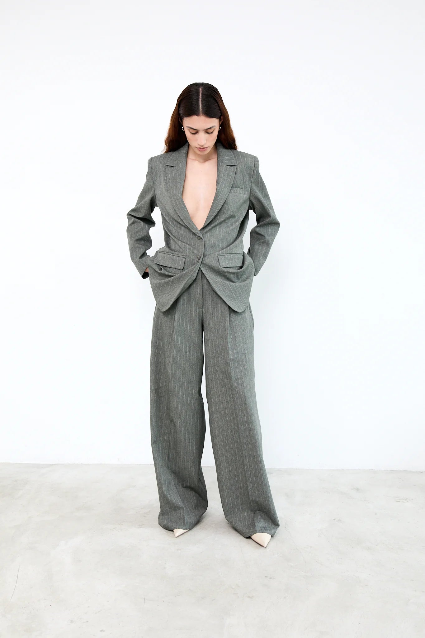 LOGAN Pants - Green Pinstripes