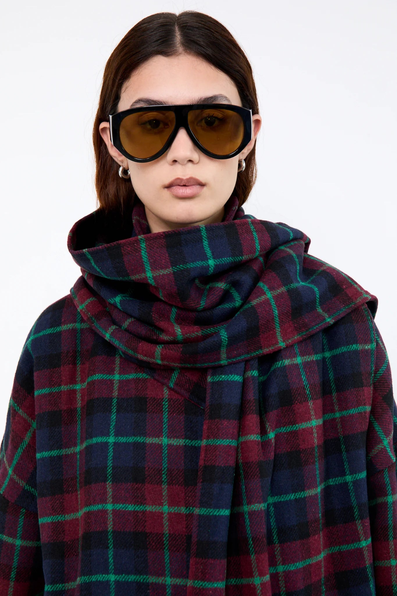 IRIS Scarf - Burgundy/Blue Check