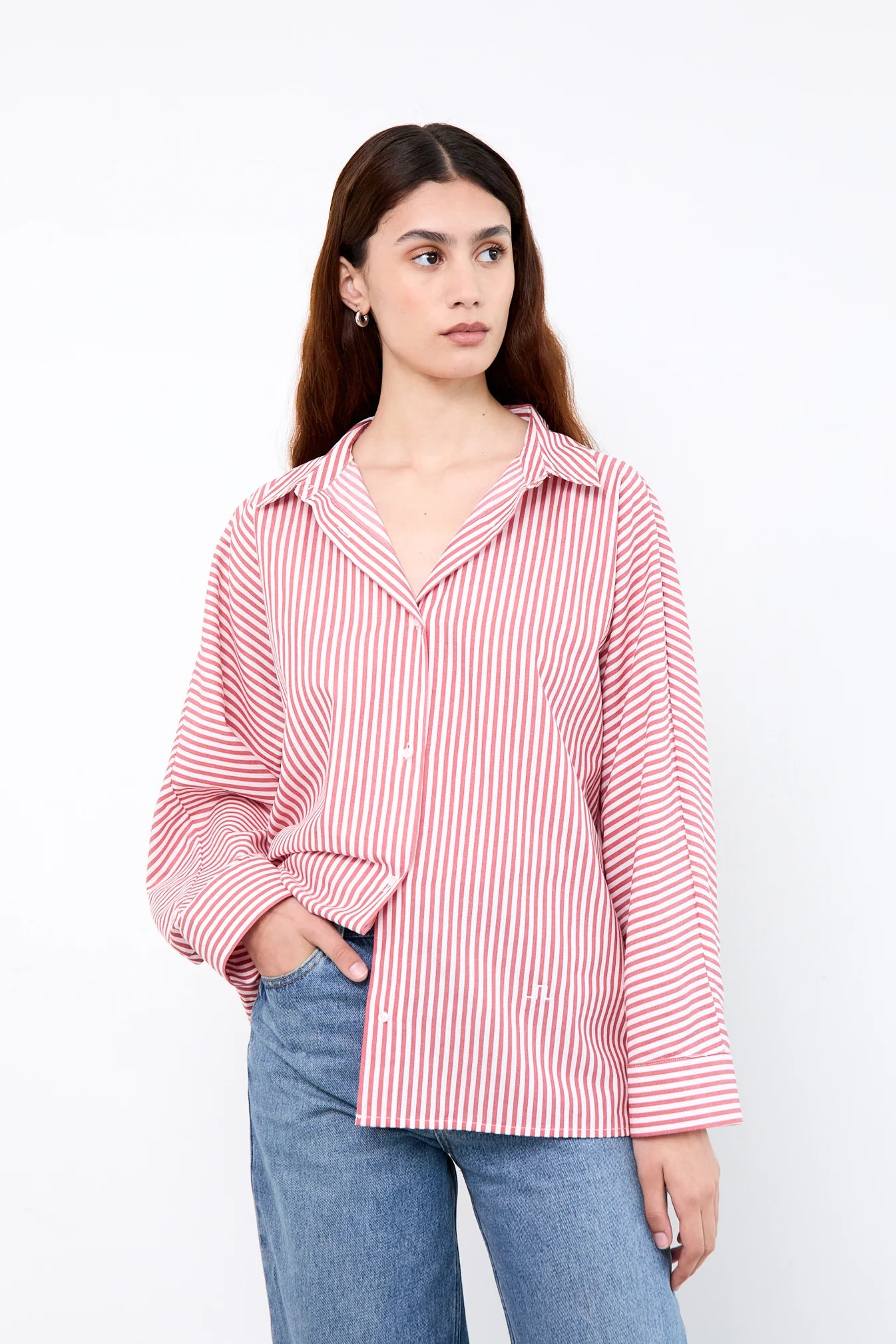 MILEY Red Striped Blouse