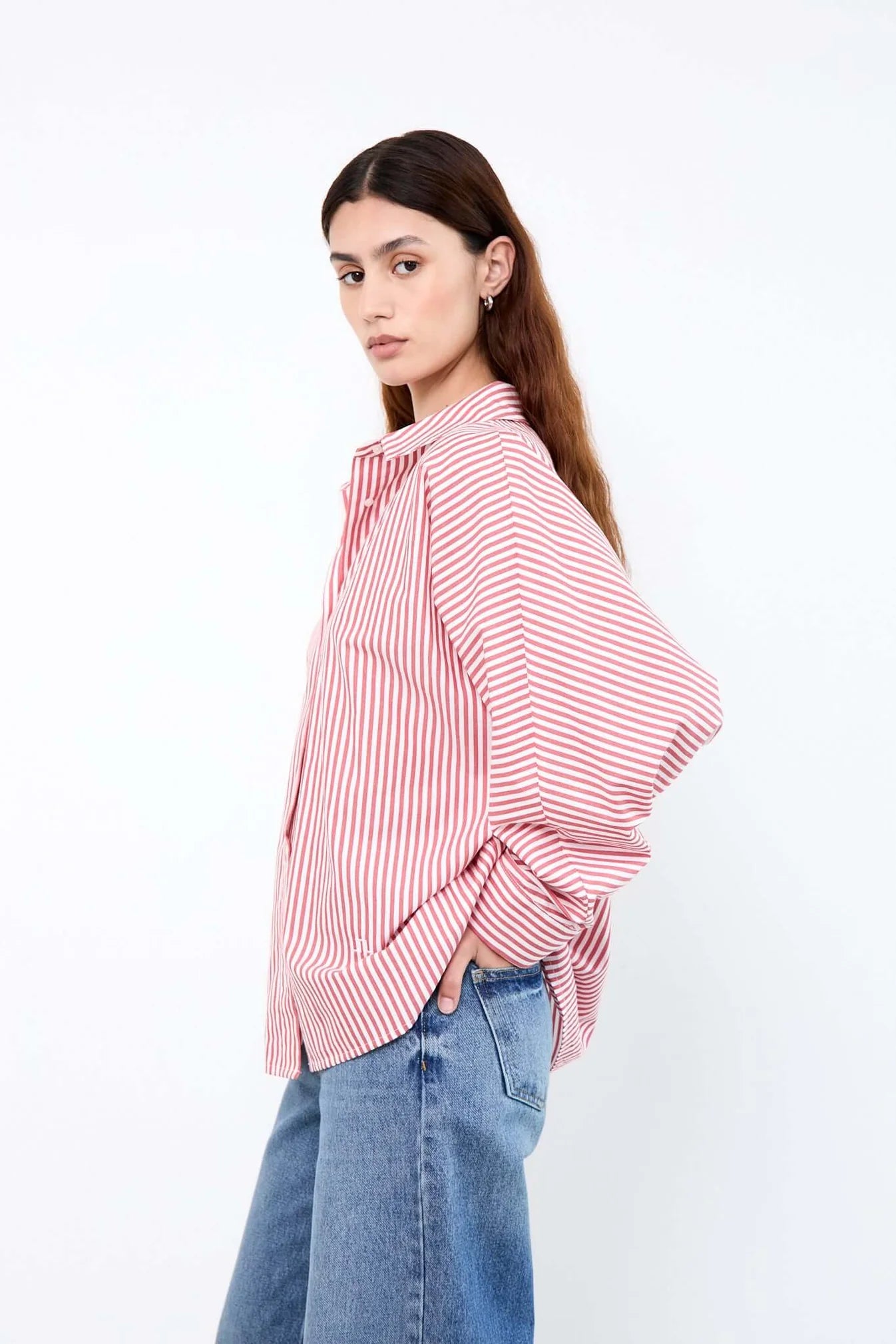 MILEY Red Striped Blouse