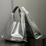 BECK Leather Tote Bag SILVER