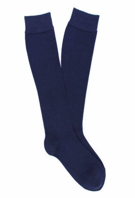 KLUE Cotton Knee High plain socks - Navy