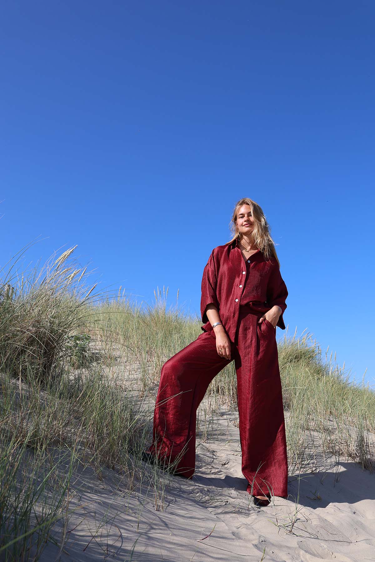 BIANCA Blouse - Lurex Bordeaux
