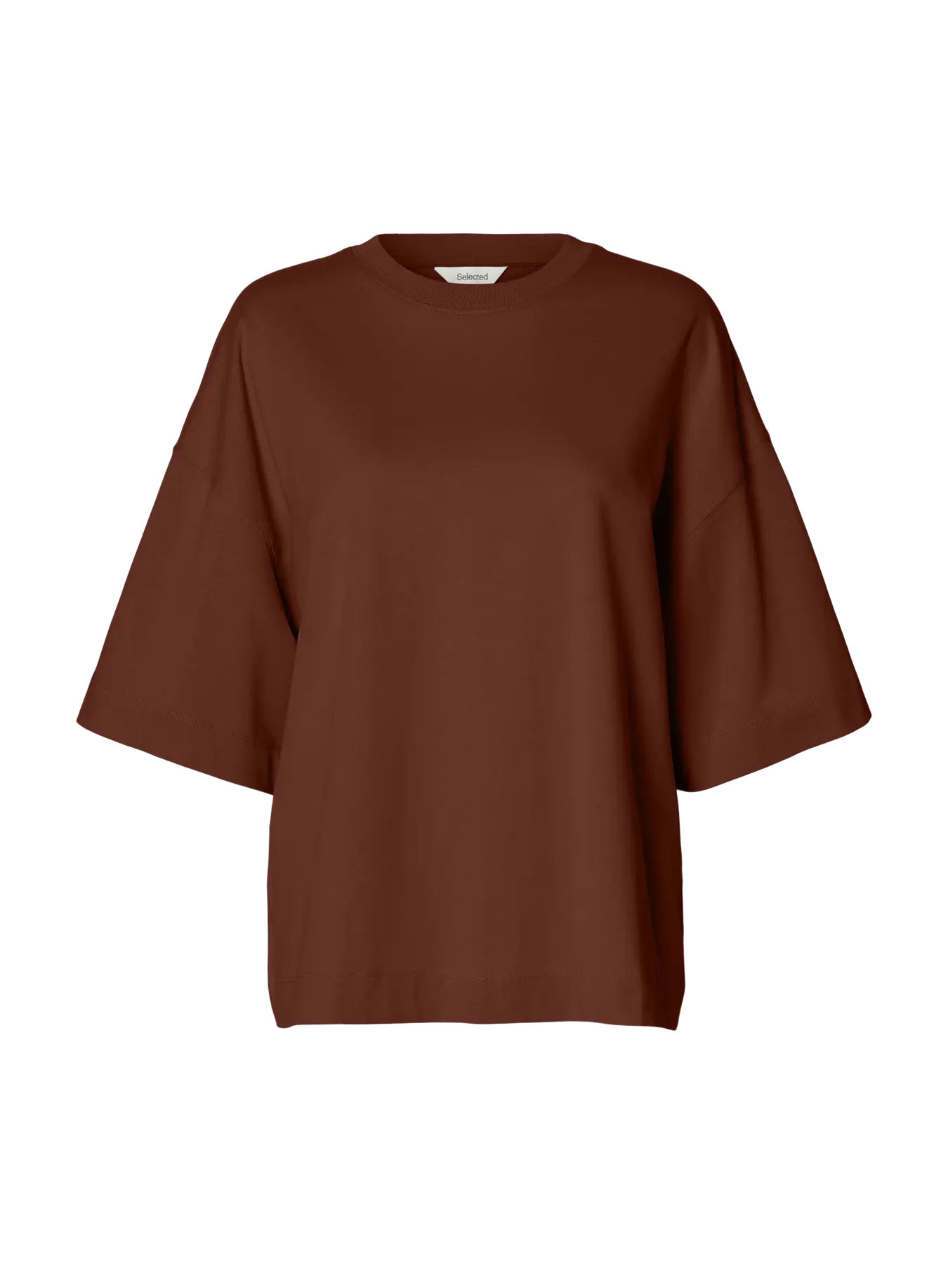 SLWCOL WOMAN 2/4 Oversized tee CHERRY MAHAGONY