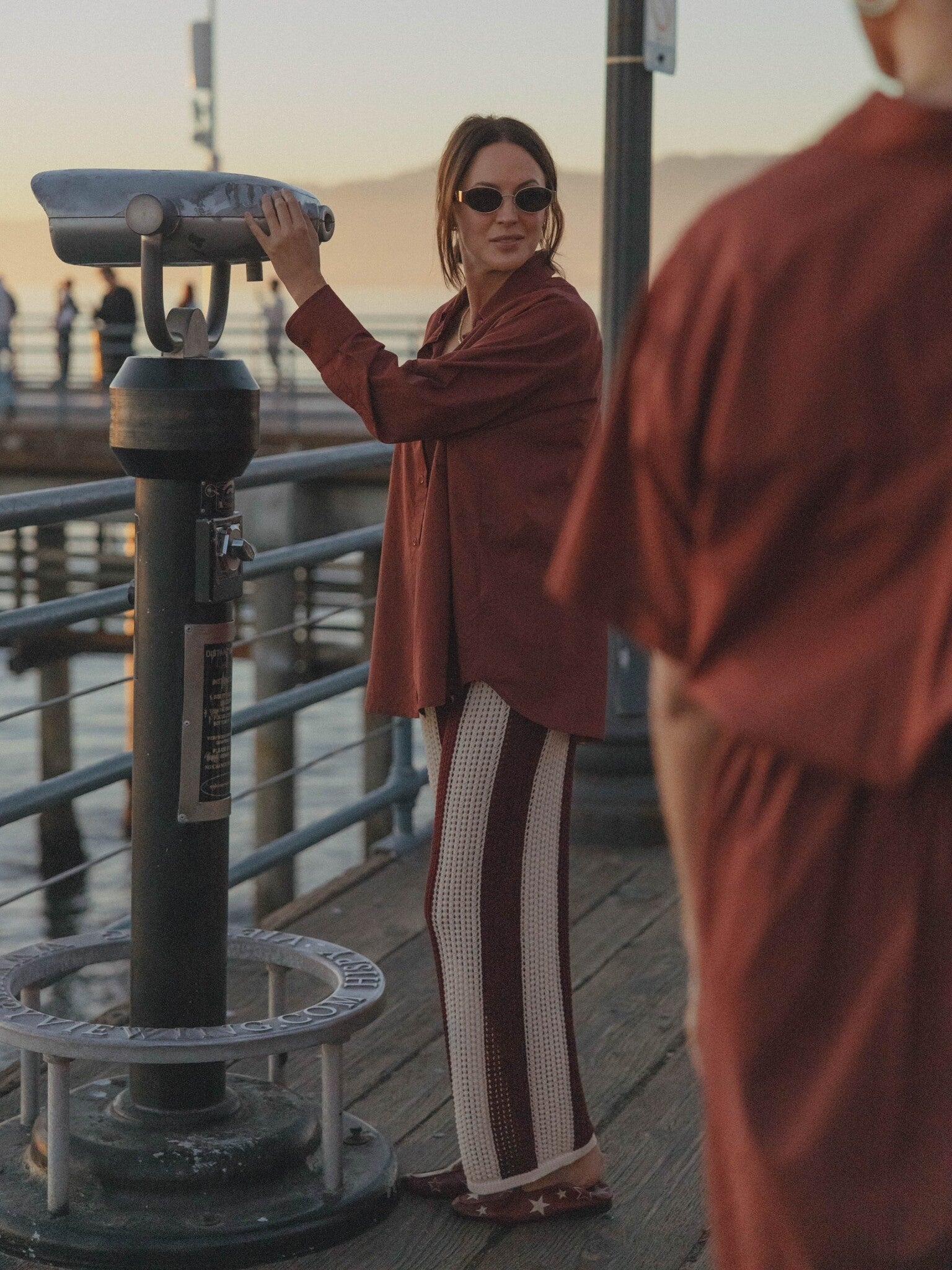 LINA pants stripes bordeaux ecru