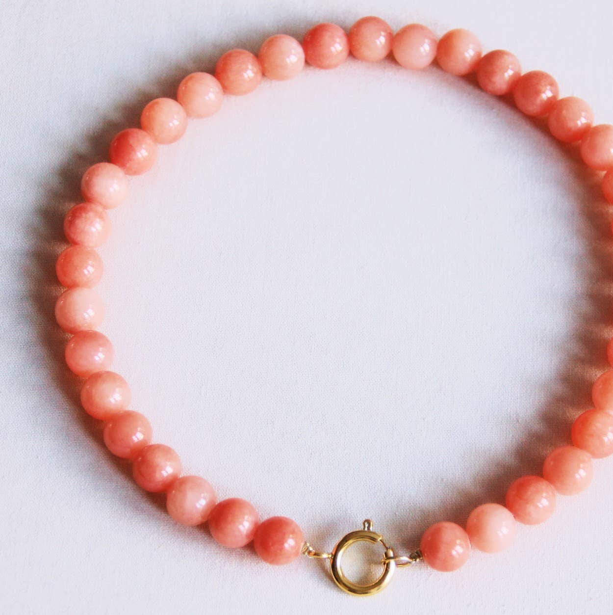 Natural stone bead necklace - orange