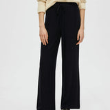 SLFVIVA GULIA hw long linen pants BLACK
