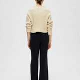 SLFVIVA GULIA hw long linen pants BLACK