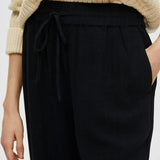 SLFVIVA GULIA hw long linen pants BLACK