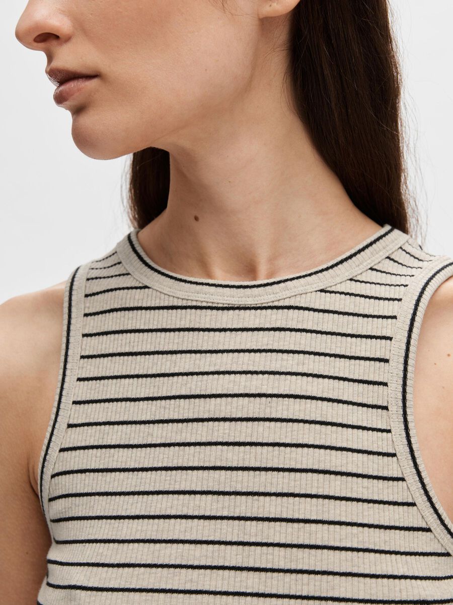 SLFANNA o-neck top STRIPED OATMEAL