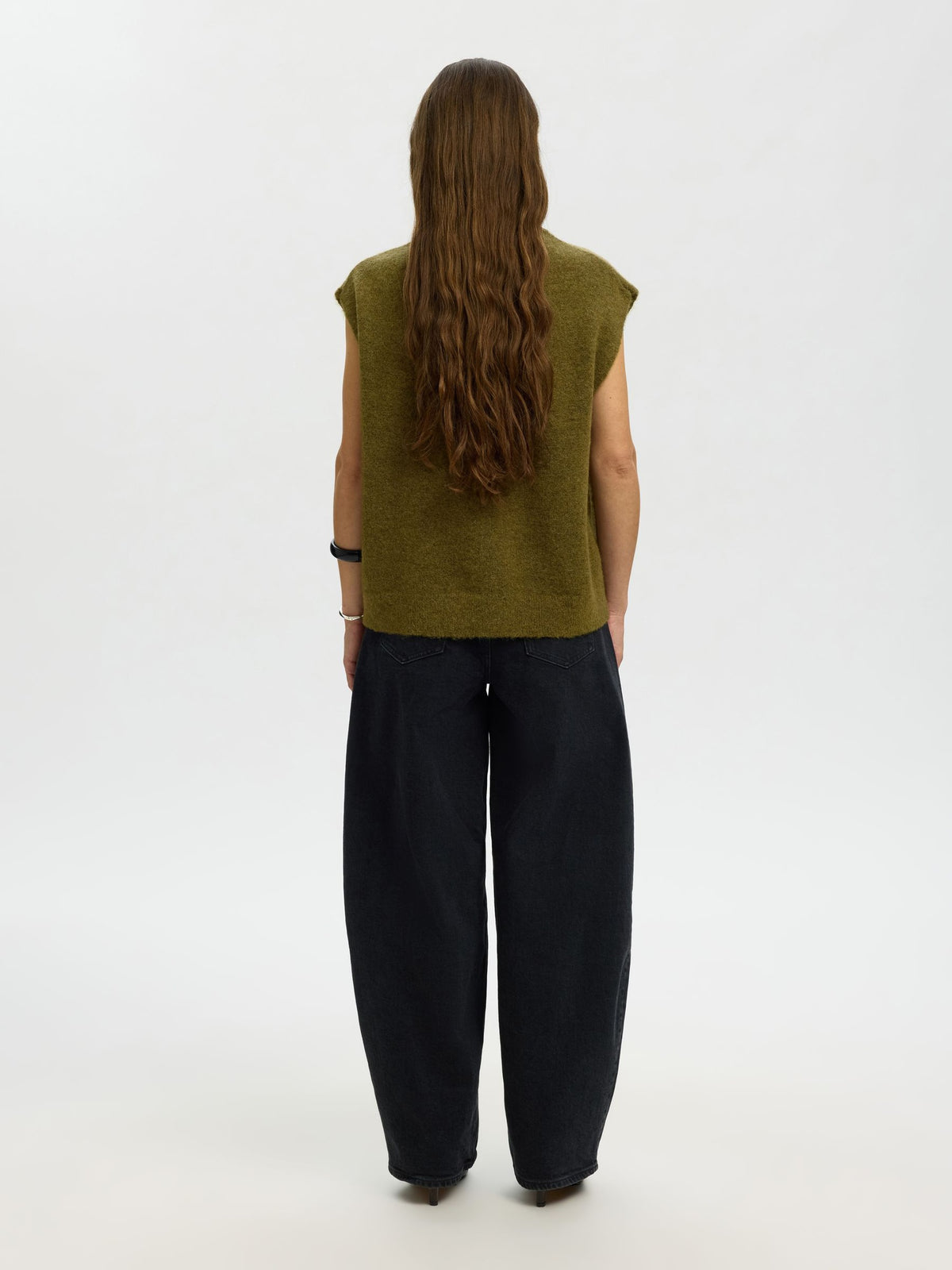 SLWLULU SL Knit Vest - Fig Green