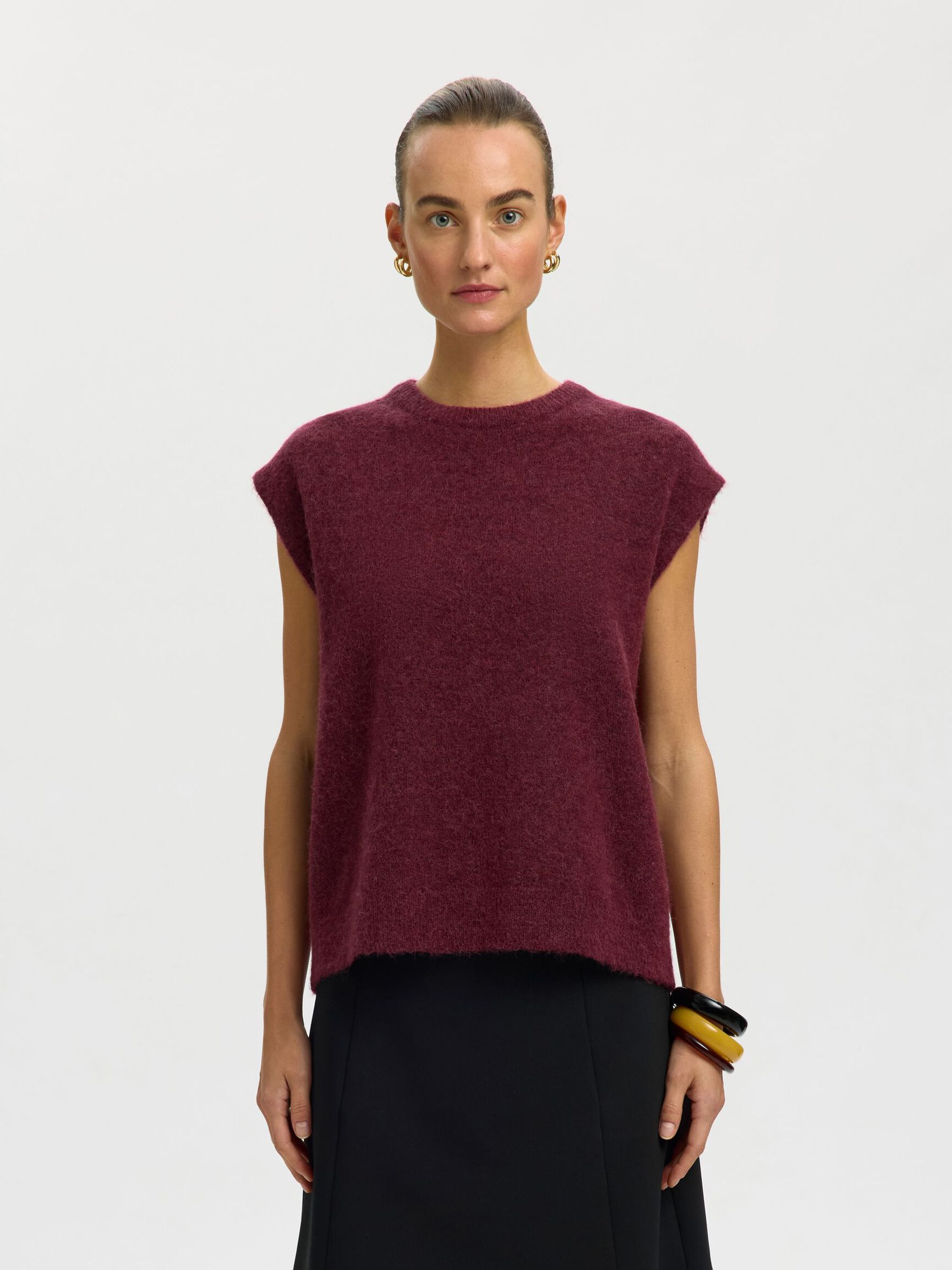 SLWLULU SL Knit Vest - Tawny Port