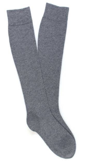 KLUE Cotton Knee High plain socks - Grey