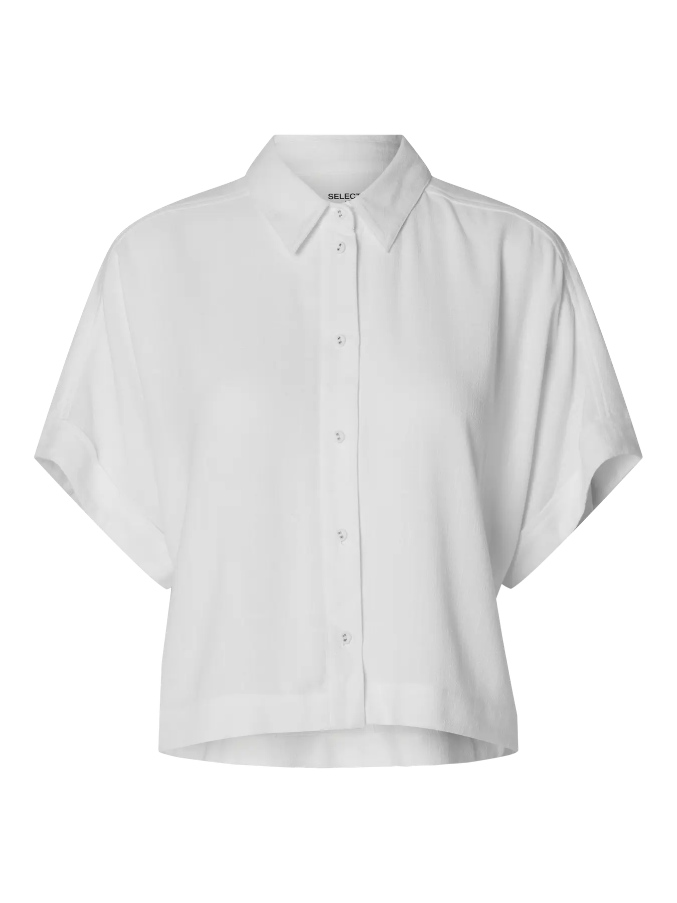 SLFVIVA SS Cropped sun shirt SNOW WHITE