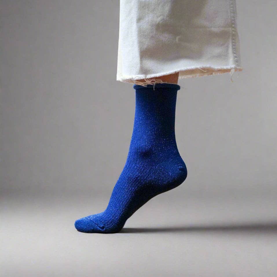 KLUE Glitter Lurex socks - Electric blue