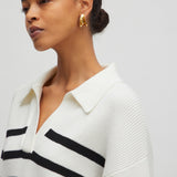 TARIA Jumper Black/white stripes