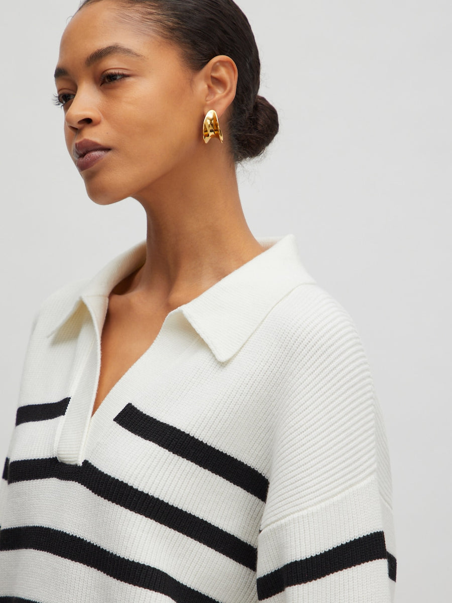 TARIA Jumper Black/white stripes