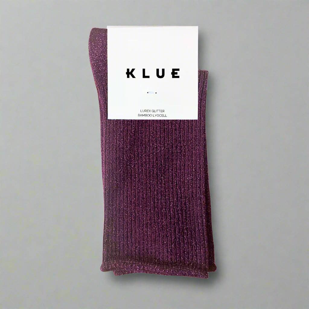 KLUE Glitter Lurex socks - Burgundy wine