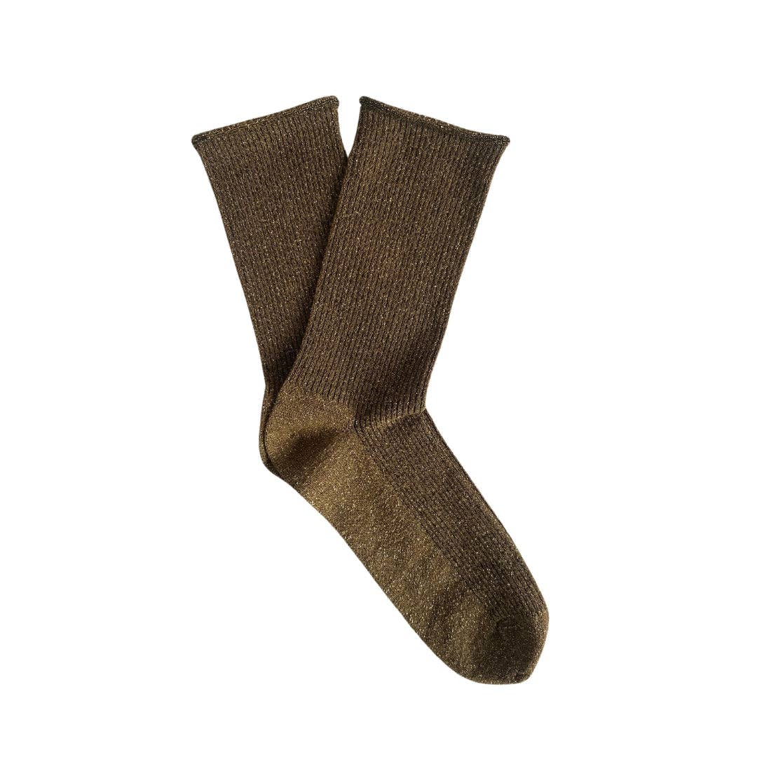 KLUE Glitter Lurex socks - Caramel