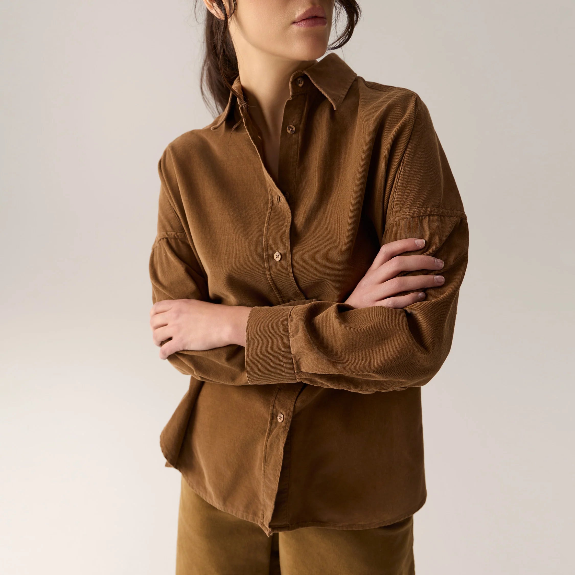 LOIS ROSS Corduroy Shirt - Caramel Cafe