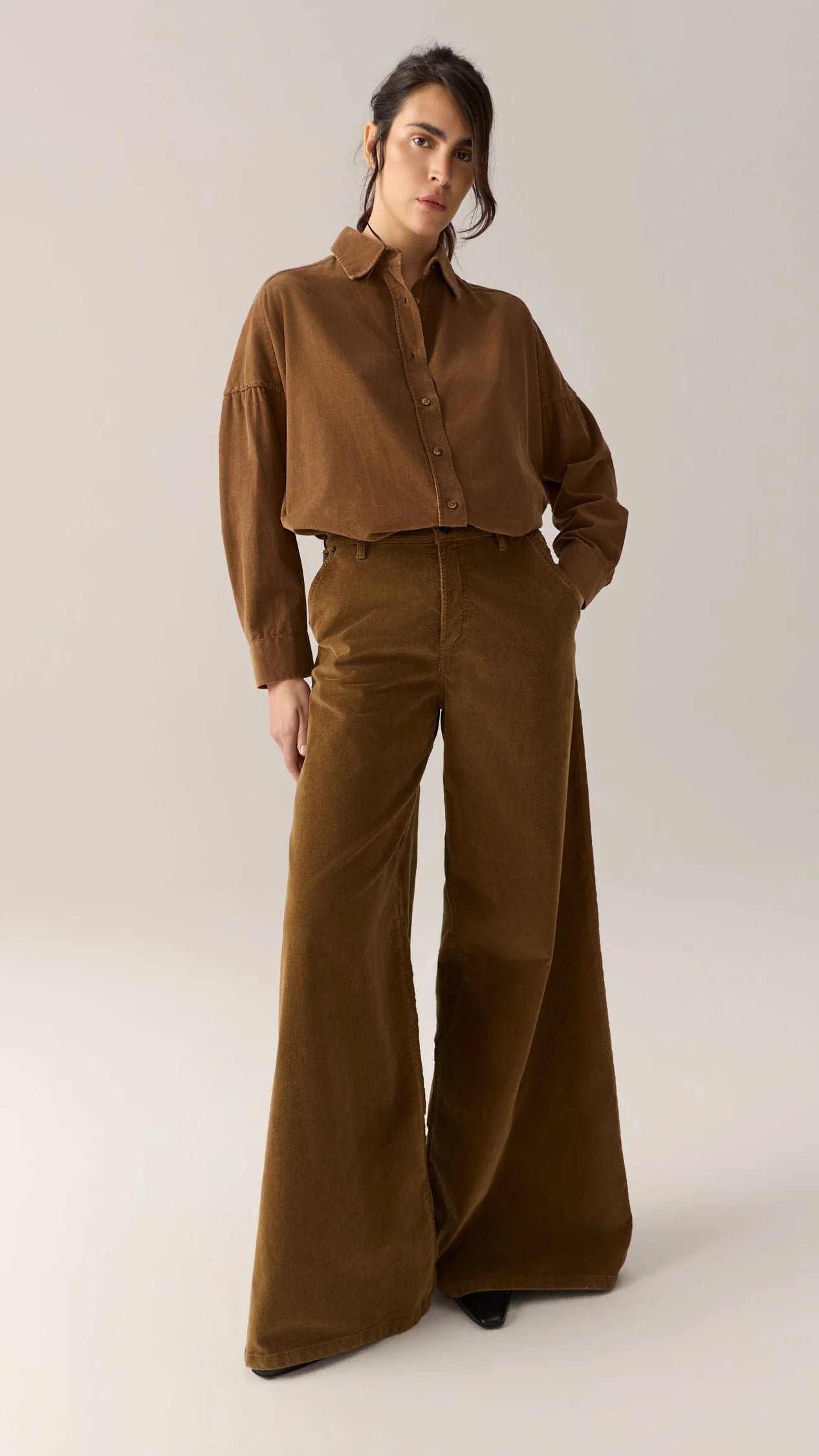 LOIS ROSS Corduroy Shirt - Caramel Cafe