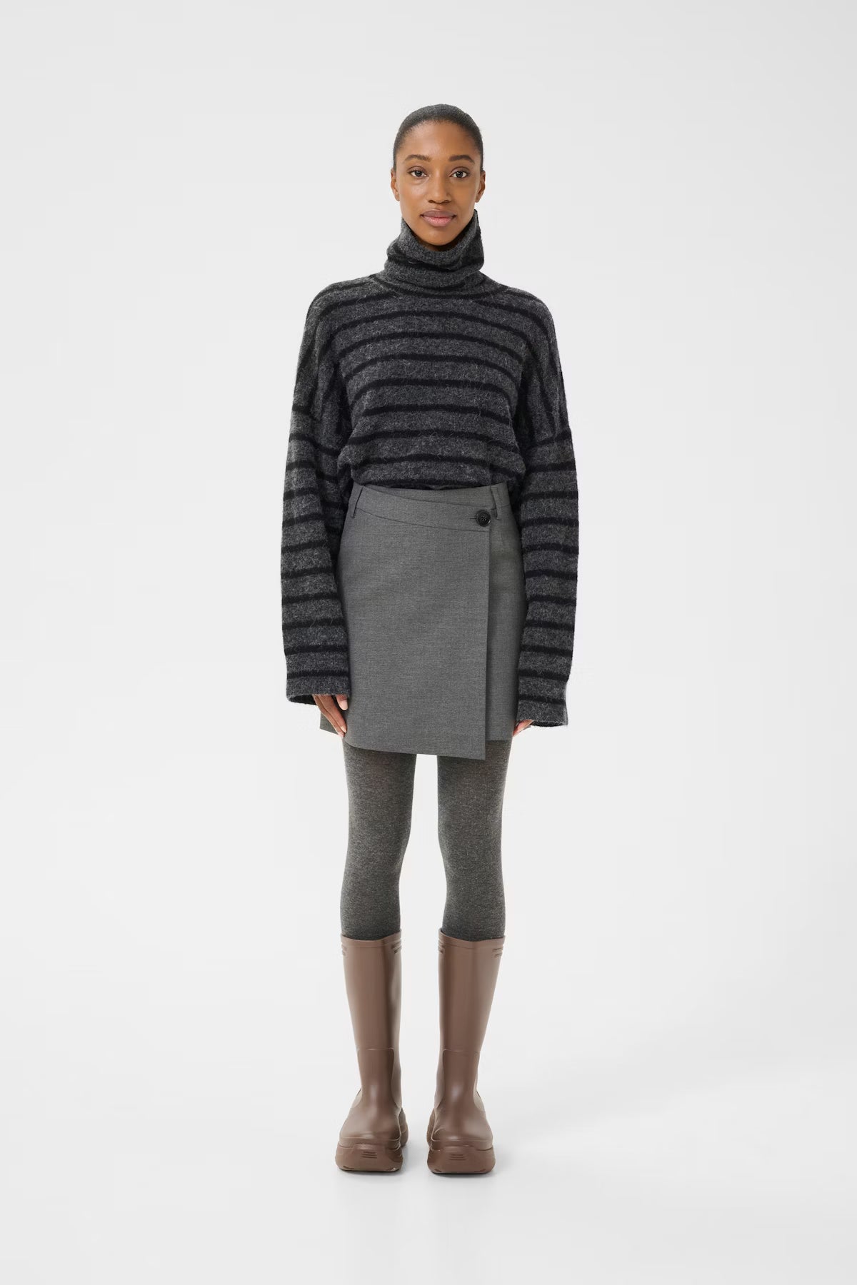GZ PAULA Melange wrap skirt Grey