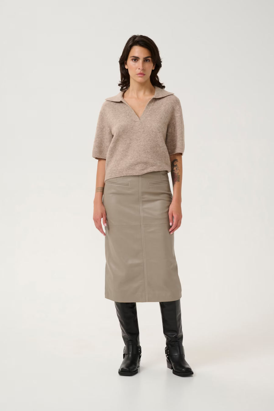 ALPHA SS Polo Pullover WARM SAND MEL